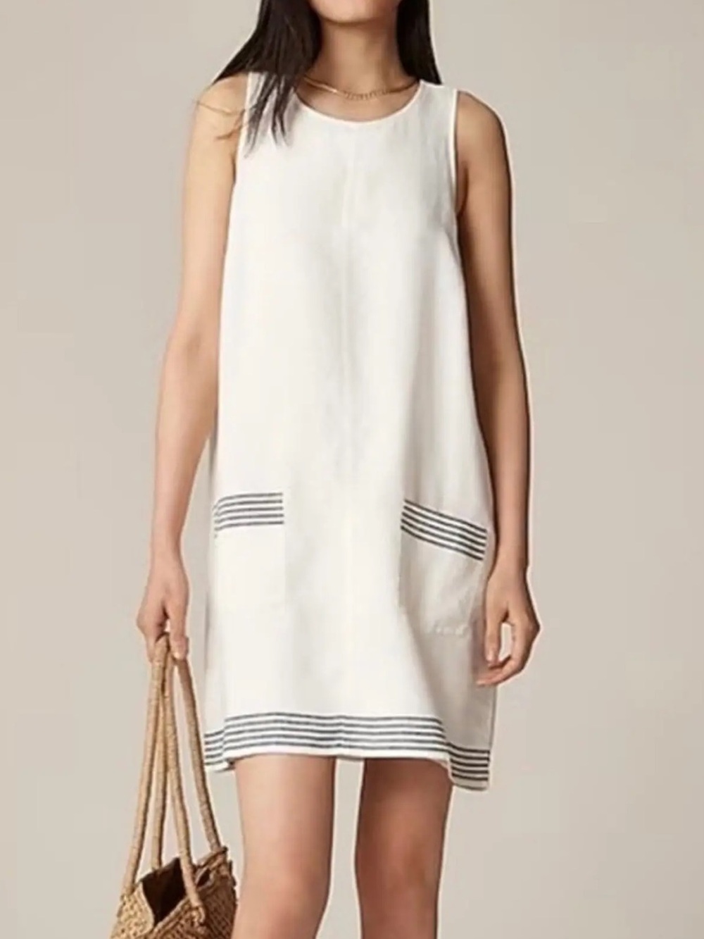 J. Crew | Maxine Sailor Nautical Linen Stripe Shift Dress